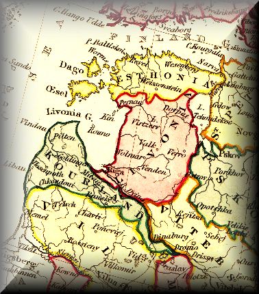 a map of latvia. Latvia, detail of a map of